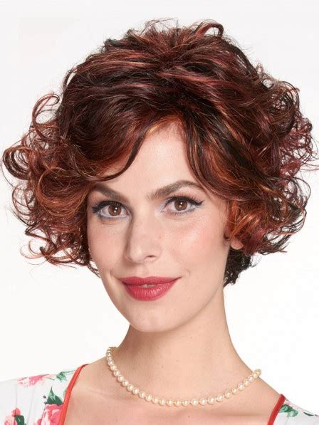 Red Short Curly Synthetic Hair Women Wigs