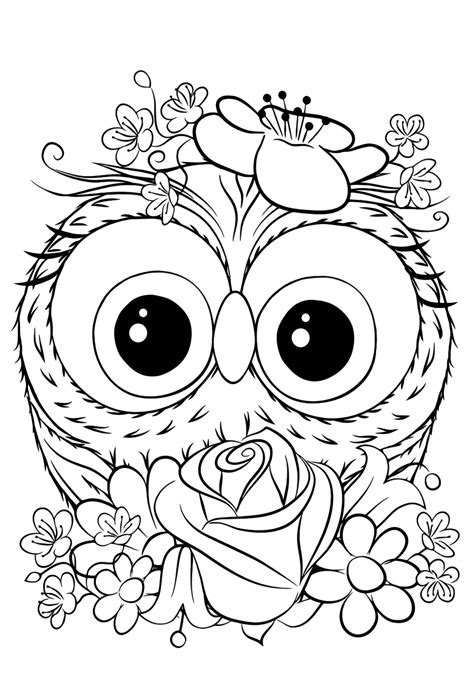 cutie owl coloring pages