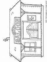 Saloon Coloring sketch template