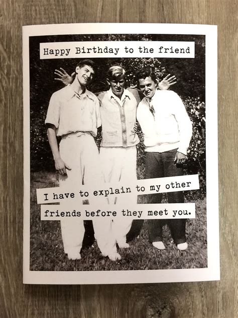 funny birthday card  man friend funny vintage photo etsy