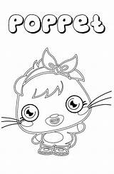 Coloring Moshi Pages Poppet Monster Cute Size Print sketch template