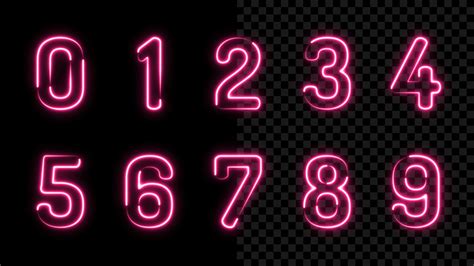 glowing neon number motion graphics videoplasty
