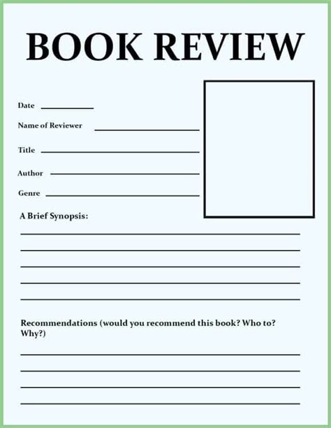 find book review template format examples guidelines