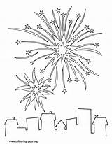 Fireworks Coloring Pages Year Colouring Firework Printable Years Color July Clipart Kids Drawing Firecracker Fire Print Sheets Colors 4th Happy sketch template