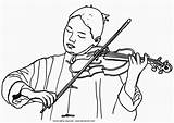 Violin Violinist Coloring Drawing Getdrawings Cartoon Edupics sketch template