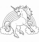 Unicorn Coloring Pages Horse Printable Rainbow Visit Print sketch template