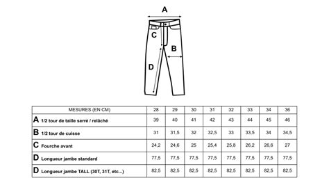 guide des tailles pantalon en velours charles forlife