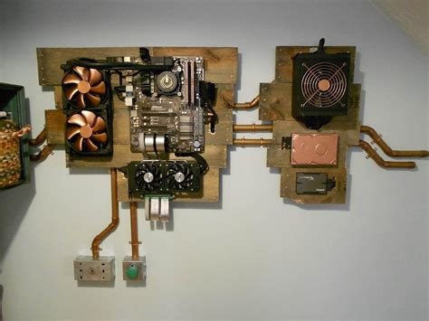 Rustic Wall Mounted Pc Build Wood And Copper Buildapc