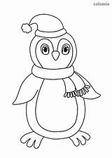 Pinguin Ausmalbilder Ausmalbild Malvorlagen Pinguine Schal Kostenlos Mütze Ausdrucken Weihnachten Zootiere Vorlage Sheets Königspinguin Süßer sketch template