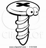 Screw Clipart Cartoon Coloring Character Vector Thoman Cory Outlined 2021 Without Clipground sketch template