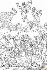 Transfiguration Coloring Christ Pages Jesus Clipart Raphael Printable Popular Super sketch template