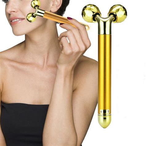 3d 24k gold beauty bar facial roller face massager vibration lift tight