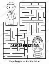 Wedding Printable Maze Activity Coloring Kids Instant Childrens Zoom Pdf sketch template