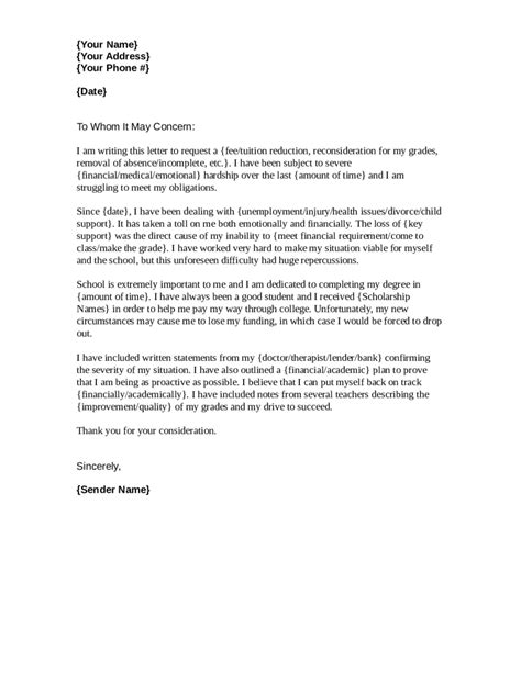 hardship letter template examples letter template collection