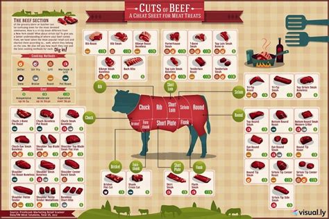 chart showing    cuts  beef fun cooking