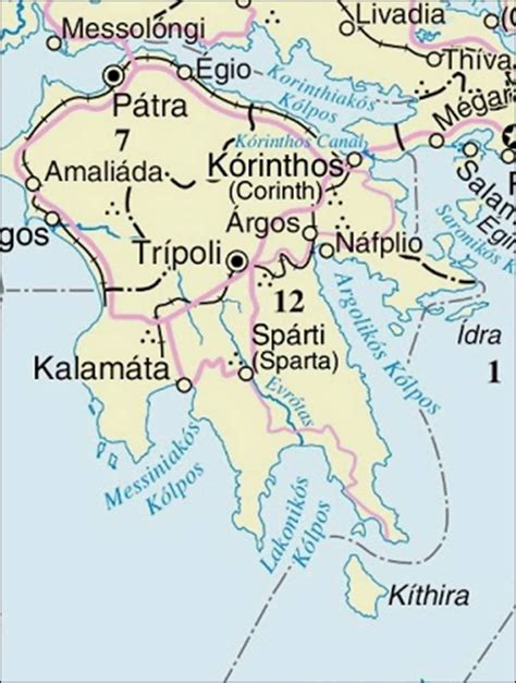 kaart griekenland vakantie kaart peloponnesos en tripoli vakantie griekenland