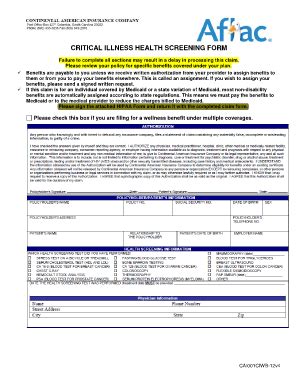 aflac cancer wellness claim forms printable fill  sign printable