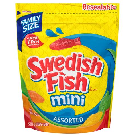 swedish fish mini assorted soft chewy candy family size  lb