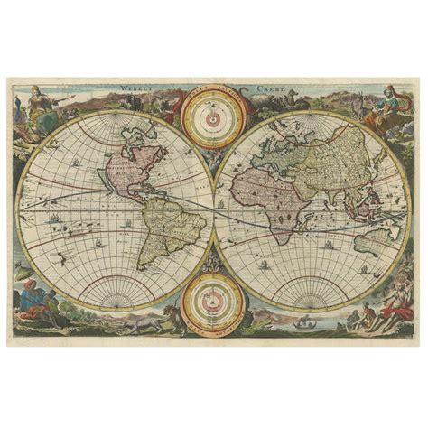 antique world map  stoopendaal circa   sale  stdibs