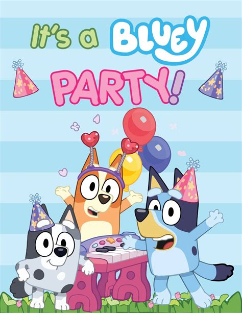 bluey party printables printable form templates  letter