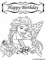 Birthday Coloring Happy Frozen Pages Colouring Printable sketch template