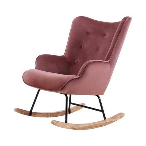 fauteuil rocking roze schommel stoel      velvet schommelstoel stoel
