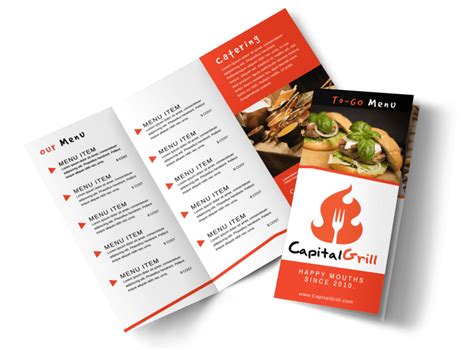 restaurant   menu tri fold brochure template