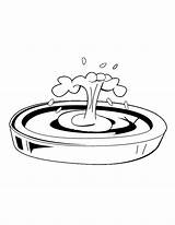 Coloring Pages Water Fountain Clipart Kids Cliparts Color Library Printable Circle Popular sketch template