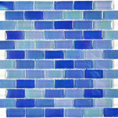 Bright Blue Blend 1 X 2 Gc82348b7 Mosaic Glass Tile