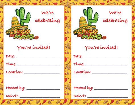 printable cinco de mayo invitations   designs