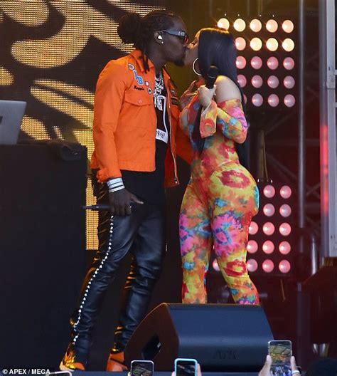Cardi B Kisses Husband Offset As She Flaunts Her Curves In Colorful