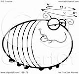 Grub Drunk Chubby Outlined Coloring Clipart Cartoon Cory Thoman Vector sketch template