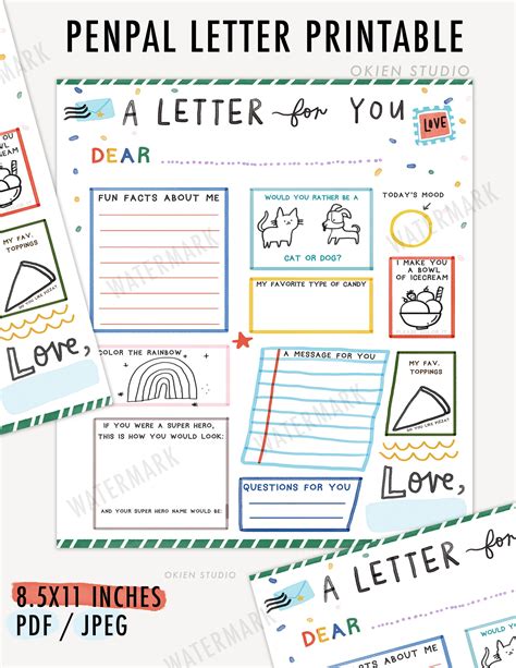 kids  pal printable letter templates  kids letter etsy