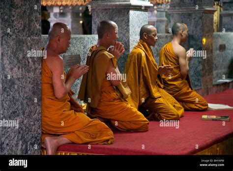 thai buddhist monk chanting  res stock photography  images alamy