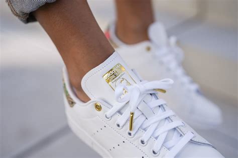 Adidas Womens Stan Smith Footwear White Scarlet Metallic Gold Fv3086
