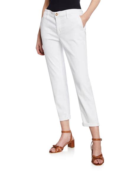 lyst ag jeans the caden tailored denim trousers in white