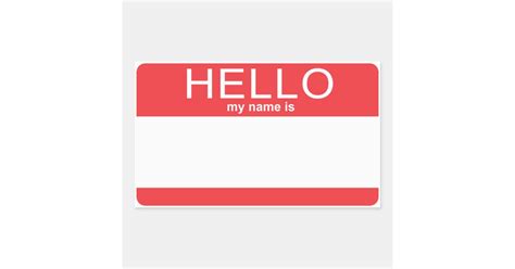 Custom Template Hello My Name Is Rectangular Sticker