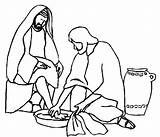 Coloring Jesus Feet Washes Disciples Washing Clipart Book Color Library Popular sketch template