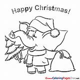 Christmas Coloring Elephant Sheets Pages Hits sketch template