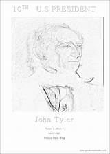 President 10th Sheet Tyler Coloring Printable John sketch template