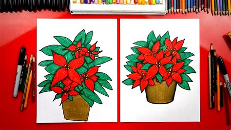 ideas  coloring poinsettia flowers drawings