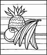 Pineapple Bananas Fruits Coloring Pages sketch template
