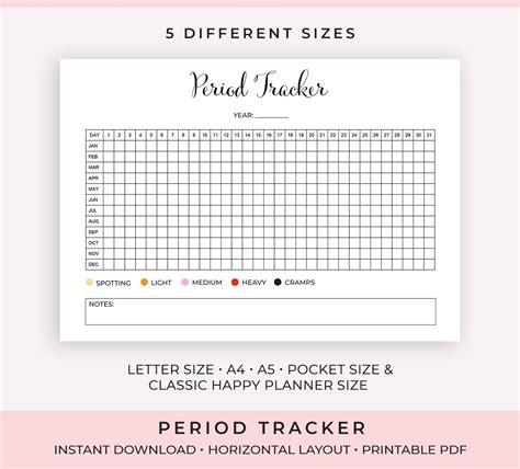 menstrual cycle  printable period tracker printable word searches