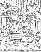 Jesus Nativity Manger Colouring sketch template
