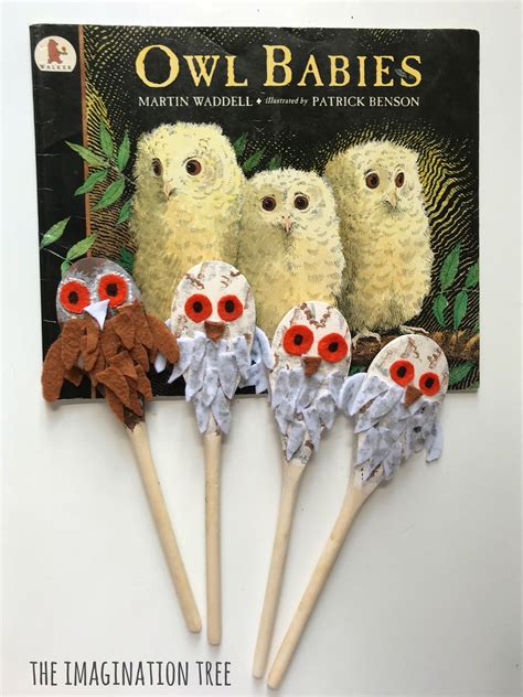owl babies story spoons  imagination tree baby owls owl