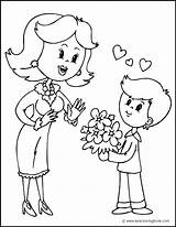 Coloring Mother Pages Son Getdrawings Child sketch template