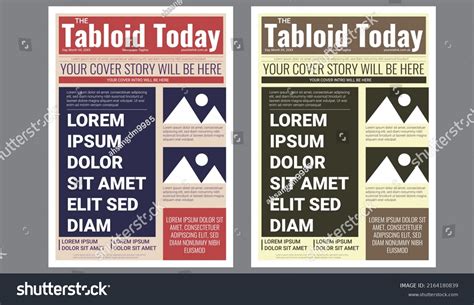 newspaper layout design tabloid front page stock vector royalty