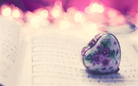 hd music notes heart book purple wallpaper download free