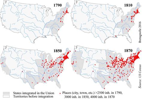 United States Spatial Diffusion Of Urban Areas From 1790