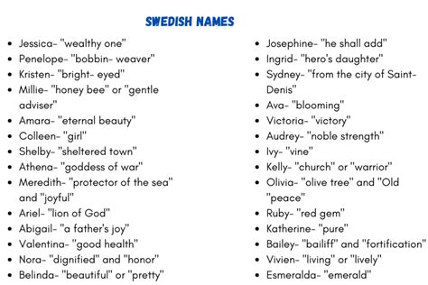 210 Popular Swedish Names With Meanings 2023